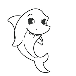 素描简笔可爱鲸鱼