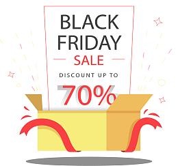 黑五促销黄色礼盒