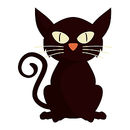 一只呆呆坐着的黑猫