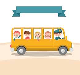 彩色校车免抠素材