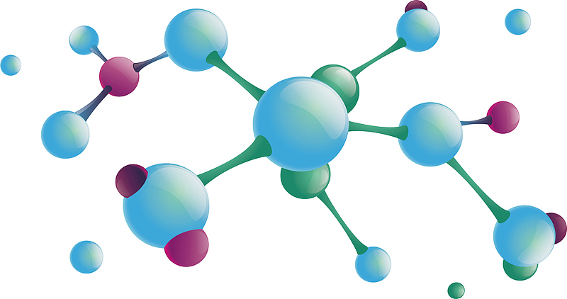 绿色生物分子结构