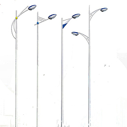 银色淡蓝华丽下直上分叉路灯