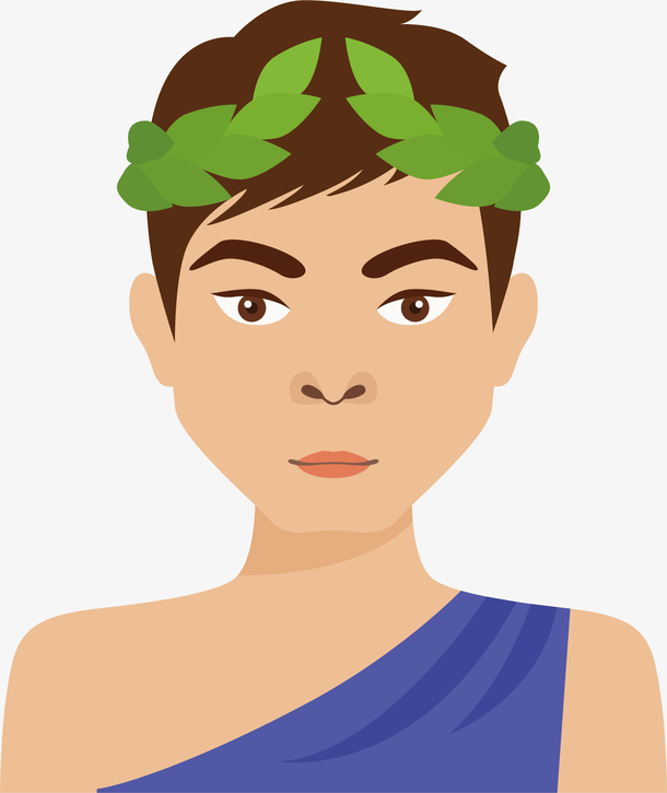 矢量图戴草环的男孩