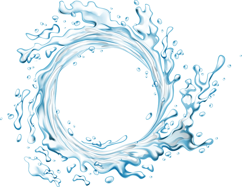蓝色水滴圆环洗护产品广告装饰