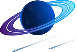 渐变颜色深蓝色土星环