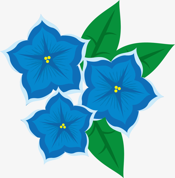 蓝色美丽矢量牵牛花