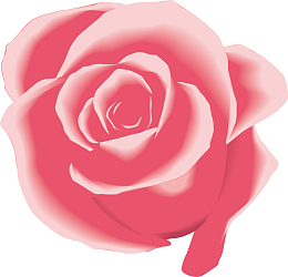 粉色卡通玫瑰花素材图