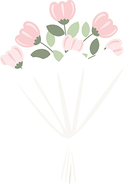 矢量图水彩美丽捧花