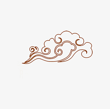 特色线条棕色祥云