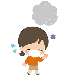 可爱戴口罩女孩手绘