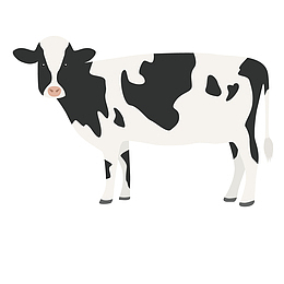 黑白花奶牛矢量图