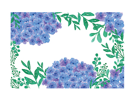 浪漫蓝色手绘绣球花