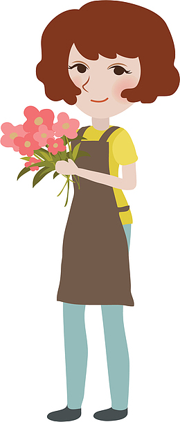 花店里卖花的姑娘