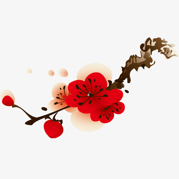 冬季腊梅矢量插画