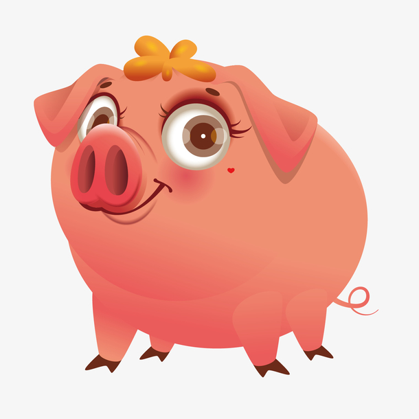 可爱立体小猪矢量装饰