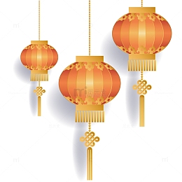 金色灯笼矢量装饰