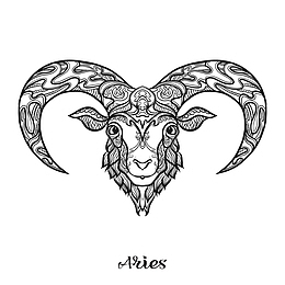 白羊座的线性手绘