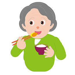 老奶奶吃饭饮食图片