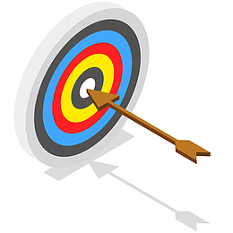 靶子和箭矢量插画