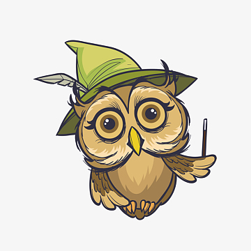 卡通手绘风格猫头鹰免抠素材