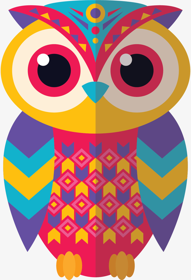 创意水彩猫头鹰极简装饰画