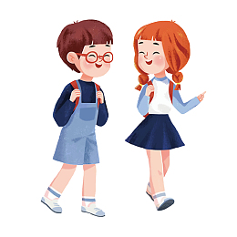 学生上学相素材图案