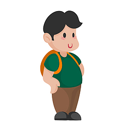 彩色扁平化学生元素