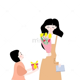 教师节主题学生给老师送礼物