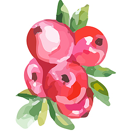 新鲜浆果水彩插画