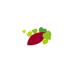 卡通新鲜绿色红薯插画PNG