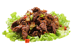 生菜牙签肉孜然牛肉