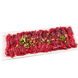 嫩牛肉 葱花 长形餐盘 牛肉瘦