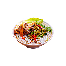 鸭肉酸豆角湖南米粉美食