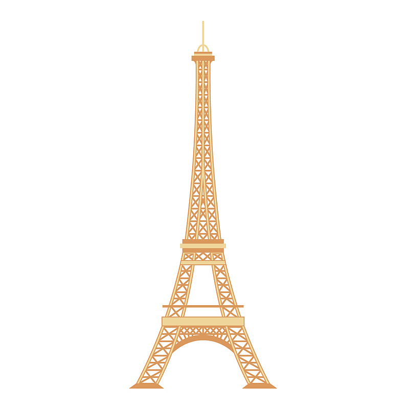 一座金黄色的巴黎铁塔