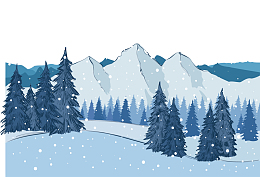 山林美丽雪景