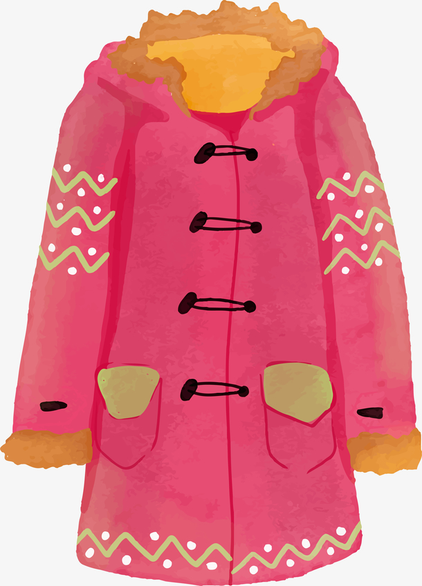 粉色冬季棉衣设计素材