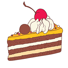 彩色手绘几何蛋糕食物元素