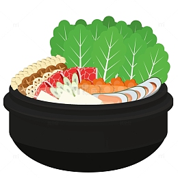 冬天食物火锅矢量免抠图
