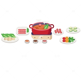 冬天食物火锅矢量免抠图
