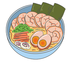 卡通手绘美食海鲜面条