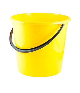 黄色带提手的水桶塑胶制品实物