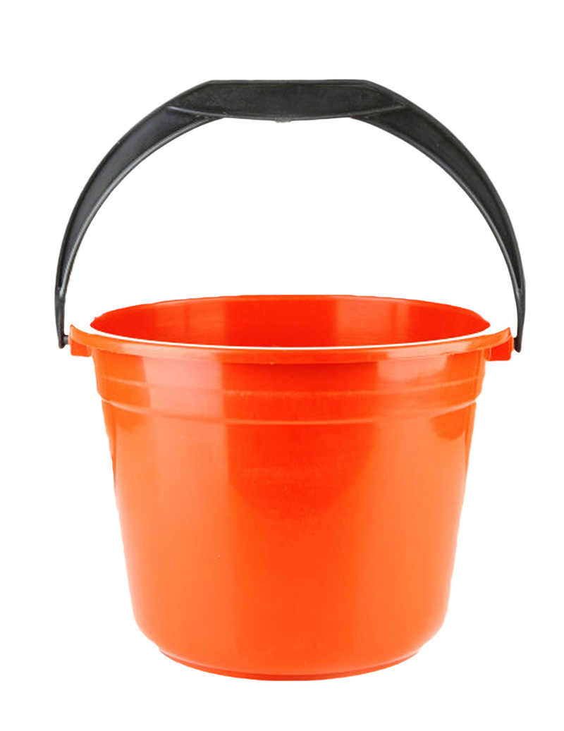 橙色崭新的水桶塑胶制品实物