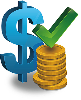 矢量手绘金钱对勾