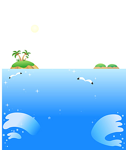 矢量海上岛屿风光