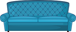 卡通蓝色双人沙发家具装饰