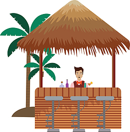 夏天海边度假酒吧