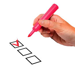 手绘红色笔写对勾