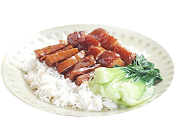 一份儿青菜烧腊饭