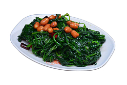 花生豆爽口凉拌菠菜