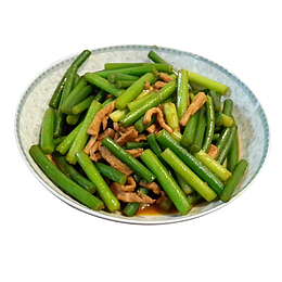 满满一盘家常美食蒜台炒肉